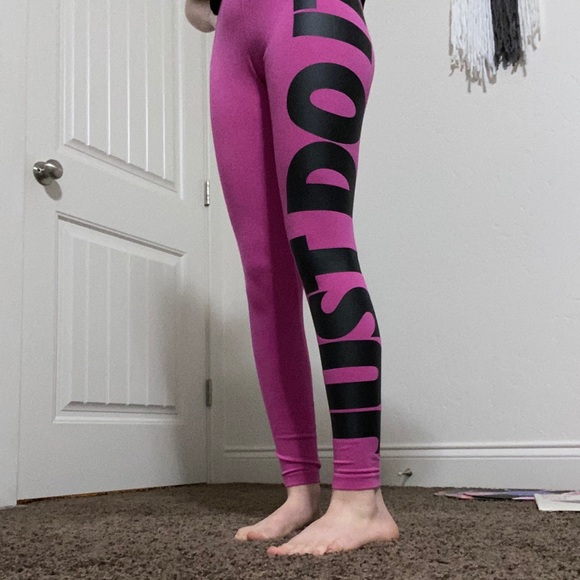 pink nike just do it leggings